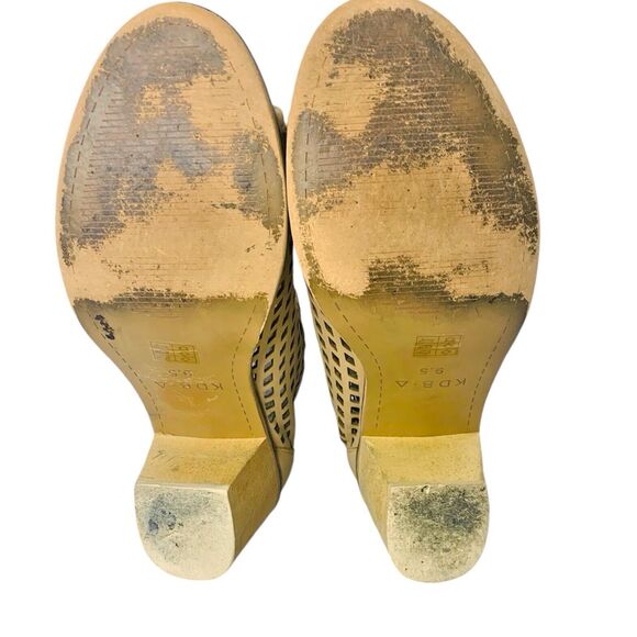 Kelsi Dagger Kyoto Open Toe Ankle Bootie 9.5 Natural Tan Diamond Cutout Back Zip - Picture 7 of 10